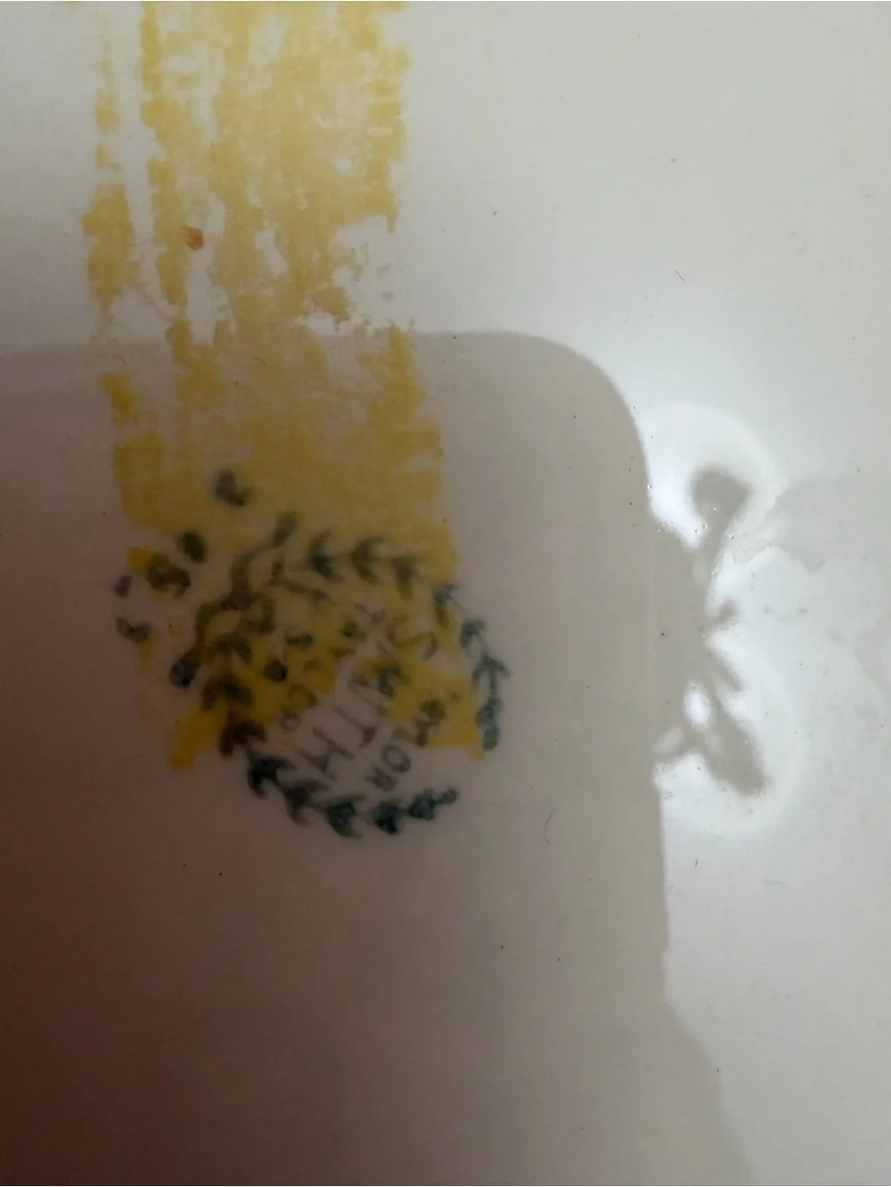 White Ceramic Serving Platter with Red and Yellow Leaf Design